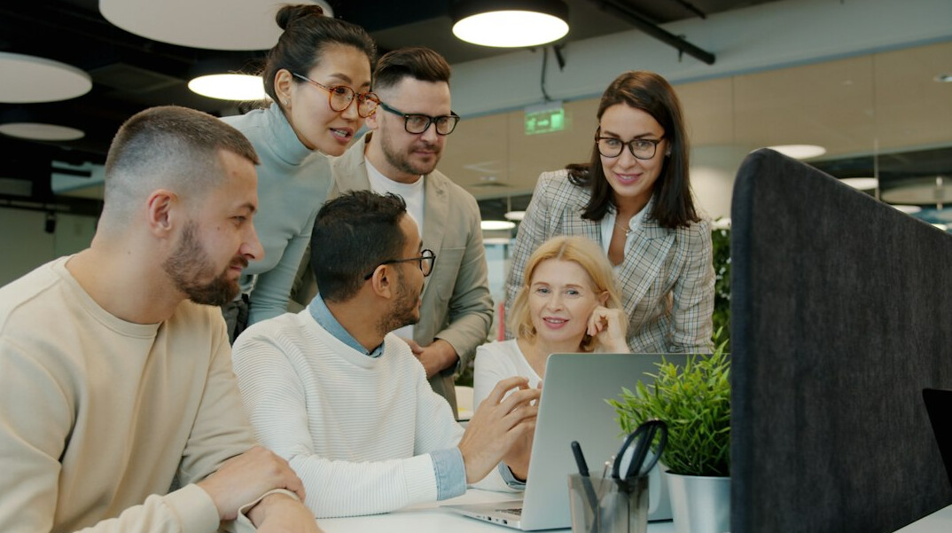 team leader guiding employees
